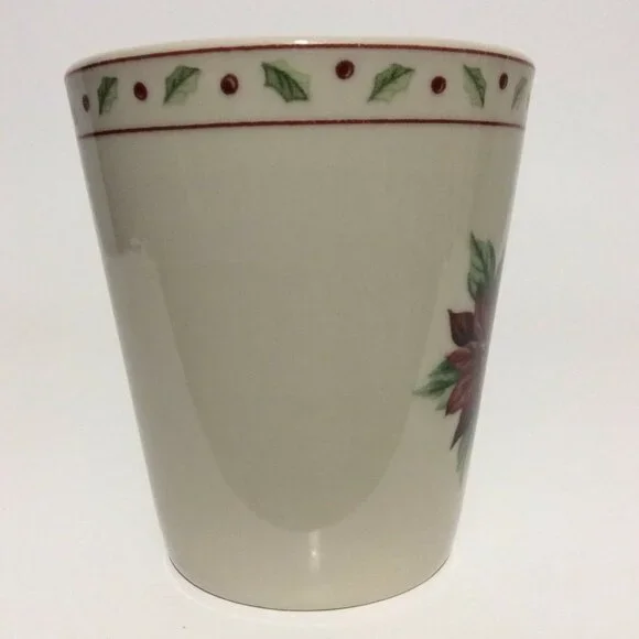 CHRISTMAS merry brite coffee mug cup poinsettia - Picture 4 of 12